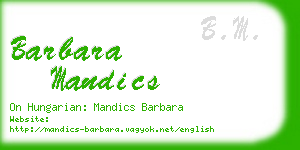 barbara mandics business card